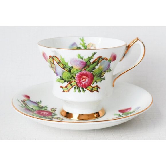 Vintage Tea Cup and Saucer Argyle Bone China Tea Party Mothers Day Gift Idea Tea - Picture 1 of 6